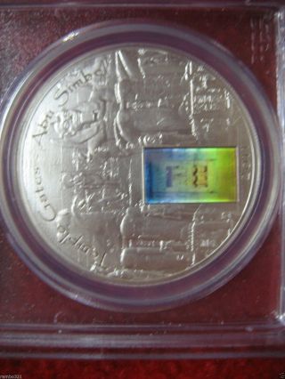 2011 Palau Temple Gates Abu Simbel Egyptian Egypt Pcgs.  999 Silver 1oz Coin photo