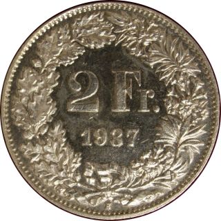 Svizzera Switzerland Suisse Helvetia 2 Franchi Francs 1937 Rare Pf786 photo