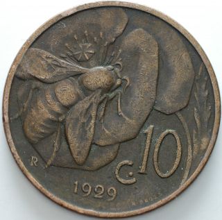 1929 Kingdom Italy 10 Centesimi Bee photo