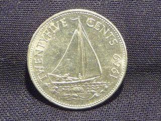 Twenty - Five Cent,  1969,  Commonwealth Of The Bahamas,  - Km 6 - Copper - Nickel photo