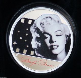 2012 Perth Marilyn Monroe 99.  9% Proof Quality Silver $1 Coin Ltd Edition photo