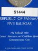 1970 Republic Of Panama Five Balboas Sterling Silver Proof Coin S1444 North & Central America photo 2