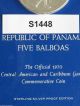 1970 Republic Of Panama Five Balboas Sterling Silver Proof Coin S1448 North & Central America photo 2