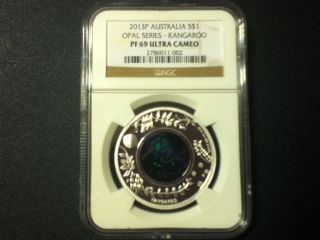 2013 Australia Opal Series Kangaroo Ngc Pf 69 Uc 1 Oz Silver Proof photo