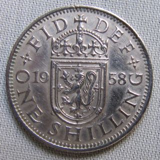 Great Britain 1958 - One Shilling - Elizabeth Ii - Scottish Shield photo
