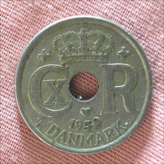 Denmark - Christian X - Copper - Nickel 10 Ore 1940 Km 822.  2 photo