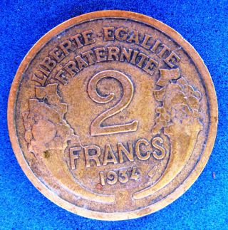 France 1934 2 Franc photo