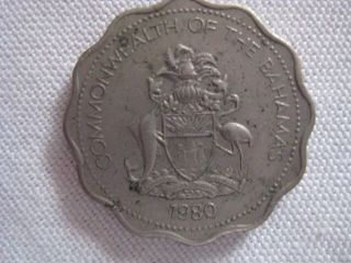 1980 Commonwealth Of The Bahamas Ten Cents Coin photo