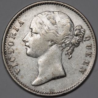 1840 East India Company Silver One 1 Rupee Xf Km 458.  3 Ww Raised photo