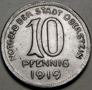 Oberstein (germany) 10 Pfennig 1919 - Iron - Emergency Money / Notgeld - Xf photo