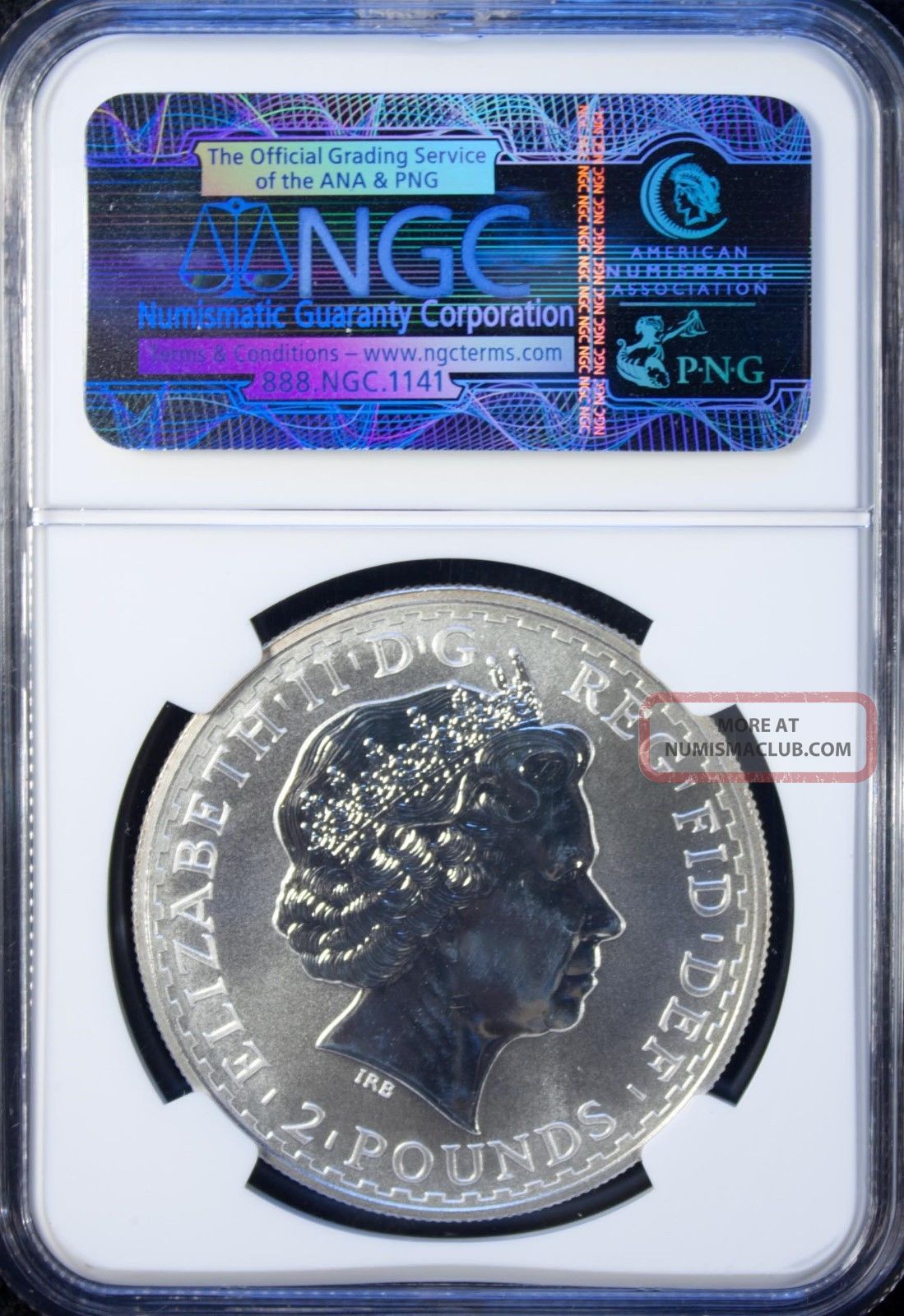 2004 Great Britain 2 Pound Silver 1 Oz. Ngc Ms 65 Unc Britannia