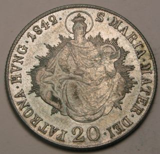 Hungary 20 Krajczar 1842 B - Silver - Ferdinand V.  - Vf photo