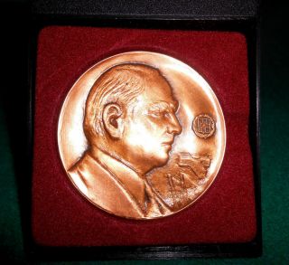 90 ' S Greek Bronze Medal In Case Coin Konstantinos Karamanlis Glyfada Golf Rare photo