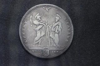 Pope Clement Xiv - 1769 / 1774 - - Silver Testone With Holy Paulus And Petrus photo