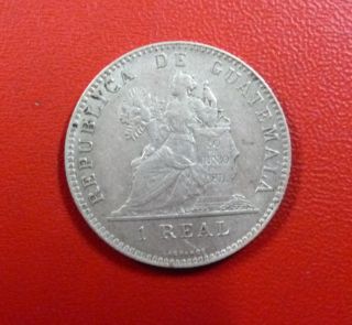 Guatemala Silver Coin 1 Real Km166 Xf 1894h photo