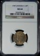 Jamaica 1/4 Penny 1947 Ngc Ms 64 Unc Nickel Brass North & Central America photo 1