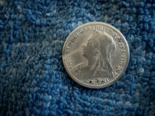England: Scarce Silver 3 Pence 1900 Fine++++/very Fine Queen Victoria photo
