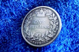 England: Scarce Silver Shil.  1872 Vf++++/extra Fine photo
