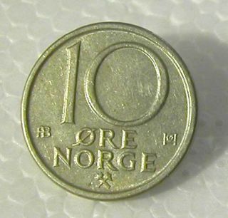 Norway - Olav V - Copper - Nickel 10 Ore 1978 Km 416 Fine photo