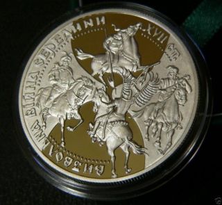 The Liberation War 17th Century,  Cossacks,  Ukraine 1998 Proof Silver 1 Oz Coin photo