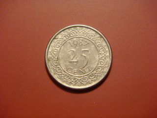 Suriname 25 Cents,  1987 Coin photo
