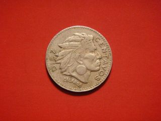 Colombia 10 Centavos,  1966 Coin.  Chief Calarca photo
