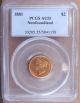 1881 Pcgs Au - 55 Newfoundland $2 Gold Coin; 0.  098ozt Agw; Ultra - Rare Coins: World photo 2