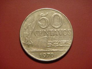 Brazil 50 Centavos,  1970 Coin photo