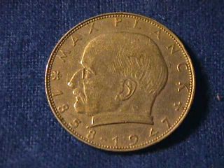 1958 G Germany Max Planck 2 Deutsche Mark Xf Coin photo