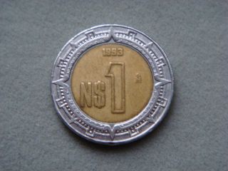 Mexico 1 Nuevo Peso,  1993 Coin photo