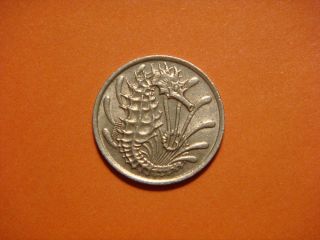 Singapore 10 Cents,  1980 Coin.  Seahorse Fish Coin photo