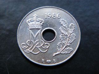 Denmark 25 Ore,  1986 Coin X Fine photo