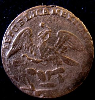 1/4 Real Cuartilla Republica Mexicana 1833 Mexico Copper Coin photo