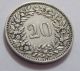 1906 Switzerland Nickel 20 Rappen Coin Europe photo 1