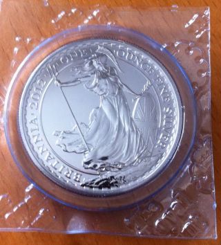 2012 - 1 Oz Silver Britannia Fine Silver Bu Coin - In Royal Seal photo