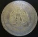1938 Silver One Peso Coin Mexico Brilliant Uncirculated Liberty Cap Ray Mexico photo 1