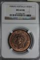 1948 - M Ngc Ms 64 Australia Large Penny (ngc Pop 2/7) Last Ind Imp Coin Australia photo 2