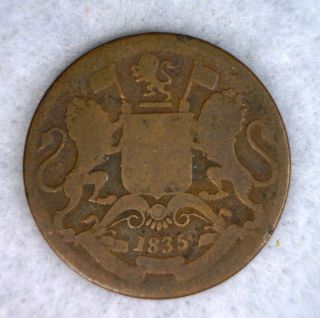 British India 1/4 Anna 1835 Coin (cyber 568) photo