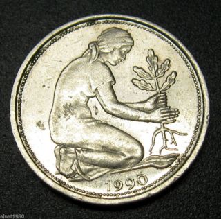 Germany Federal Coin 50 Pfennig 1990 F Km 109.  1 (a1) Reg.  + Tracking photo