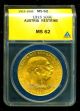 1915 Austria Gold Coin 100 Cor Anacs Cert Ms 62 Pristinely Magnificent Coins: World photo 3