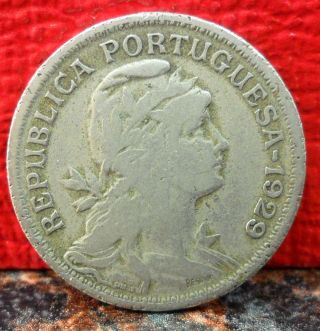Early Date 1929 Portugal Liberty Head 50 Centavos Km 577 photo