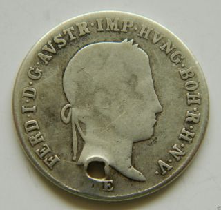 Austria 1846e Silver Coin 20 Kreuzer / Rare photo