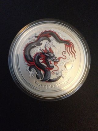 2012 1oz Silver Perth Australian Black Dragon Coin Berlin Coin Show Special photo