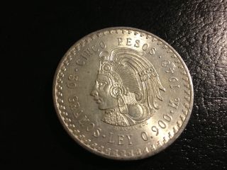 1948 Mexico Uncirculated Silver Cinco Pesos photo