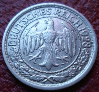 1928 - E Germany 50 Pfennig In Vf photo