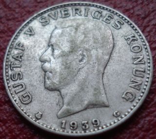 1939 - G Sweden 1 Krona In Fine - Vf photo