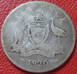 Australia 1920 M Silver Sixpence As Pictured T26 photo