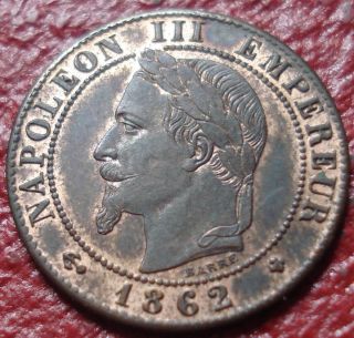 1862 - Bb France 1 Centime In Au photo