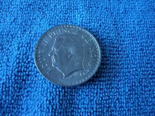 1945 Monaco Five 5 Franc Aluminum Coin Unc photo