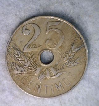 Spain 25 Centimos 1927 Vf Copper - Nickel Spanish Coin (17) photo